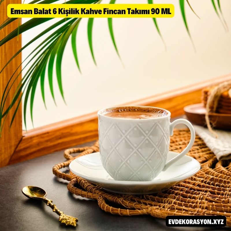 Emsan Balat 6 Kişilik Kahve Fincan Takımı 90 ml Fiyatı 139.99TL