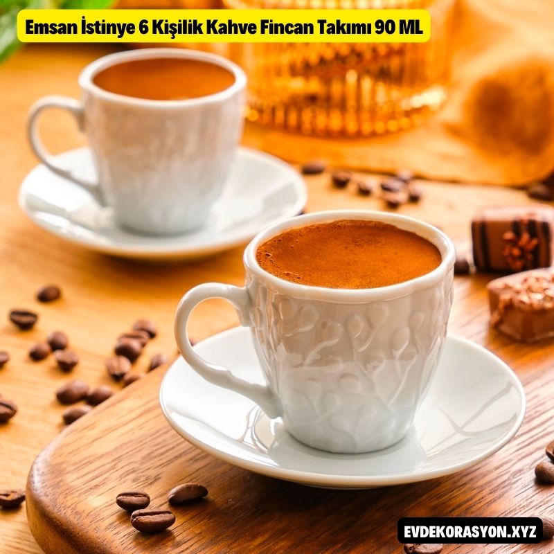 Emsan İstinye 6 Kişilik Kahve Fincan Takımı 90 ML Fiyat 139.99TL