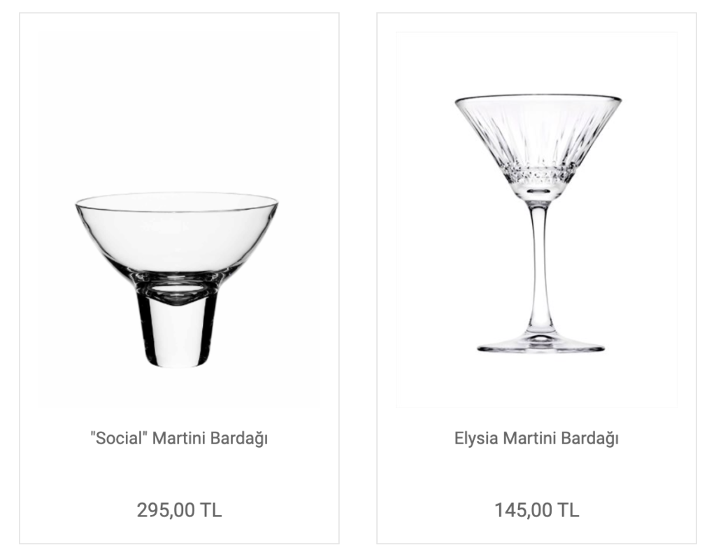 Paşabahçe Martini Bardakları Çeşitleri